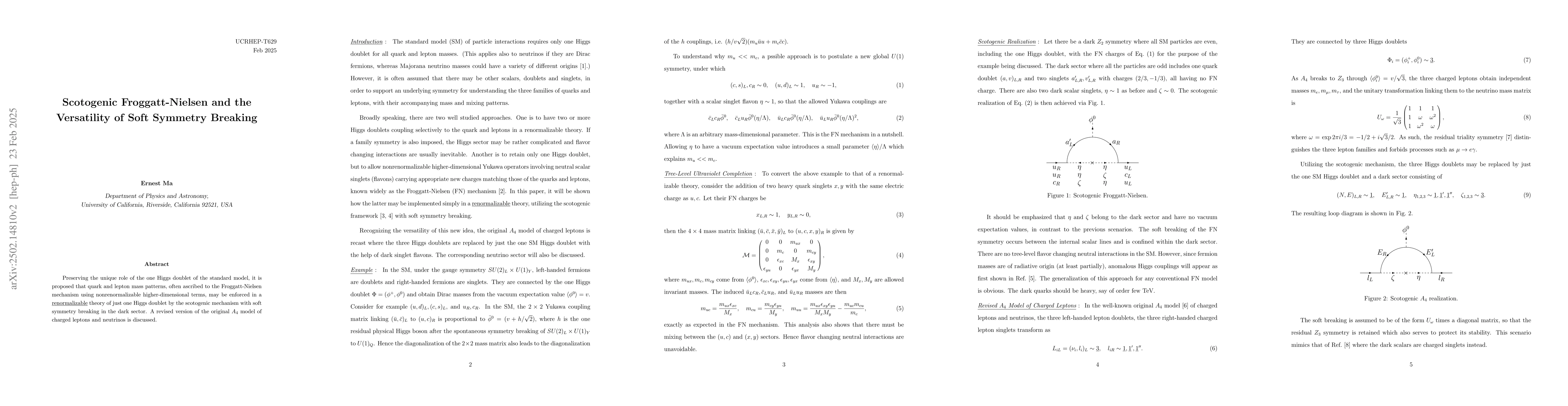 Thumbnail for Scotogenic Froggatt-Nielsen and the Versatility of Soft Symmetry
  Breaking