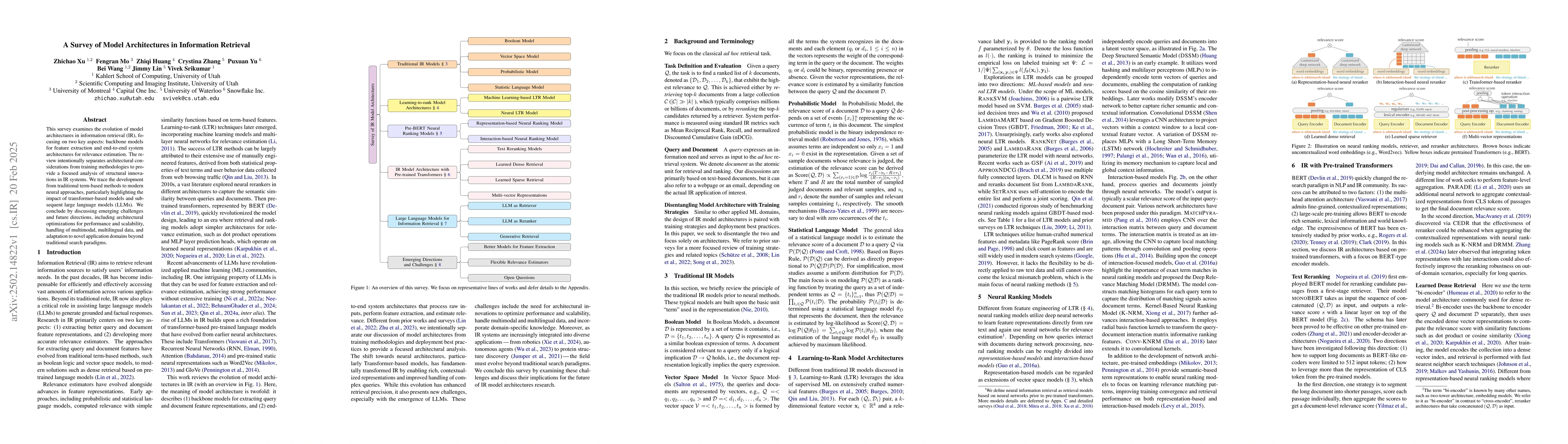 Thumbnail for A Survey of Model Architectures in Information Retrieval