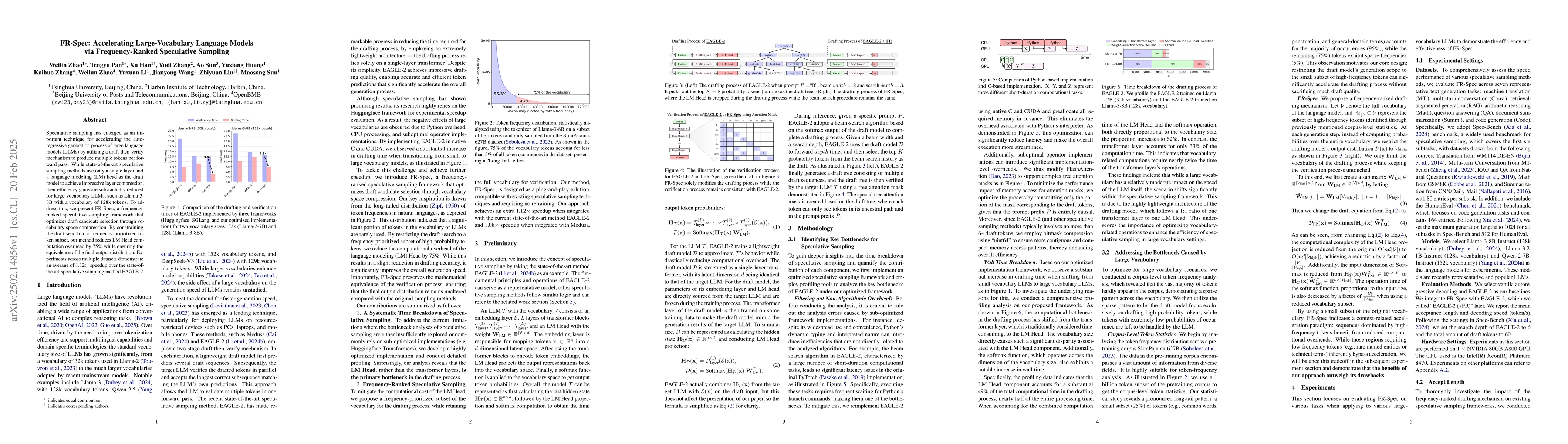 Thumbnail for FR-Spec: Accelerating Large-Vocabulary Language Models via
  Frequency-Ranked Speculative Sampling