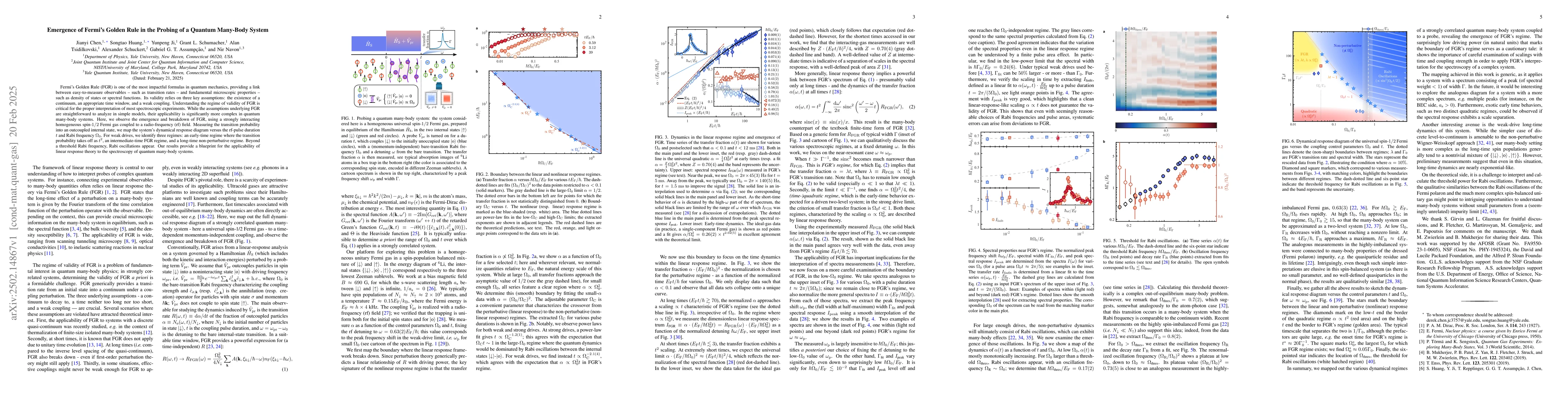 Thumbnail for Emergence of Fermi's Golden Rule in the Probing of a Quantum Many-Body
  System