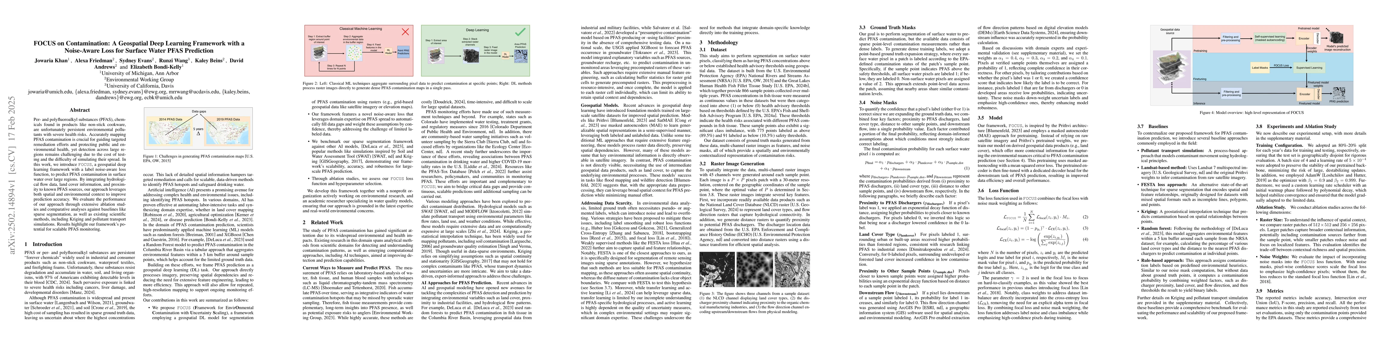 Thumbnail for FOCUS on Contamination: A Geospatial Deep Learning Framework with a
  Noise-Aware Loss for Surface Water PFAS Prediction