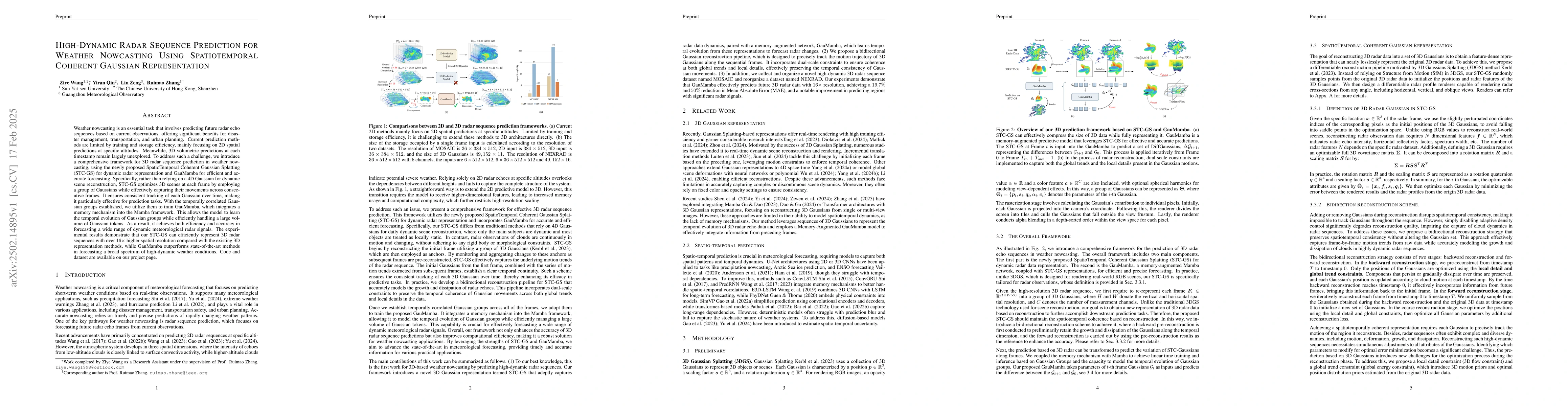 Thumbnail for High-Dynamic Radar Sequence Prediction for Weather Nowcasting Using
  Spatiotemporal Coherent Gaussian Representation