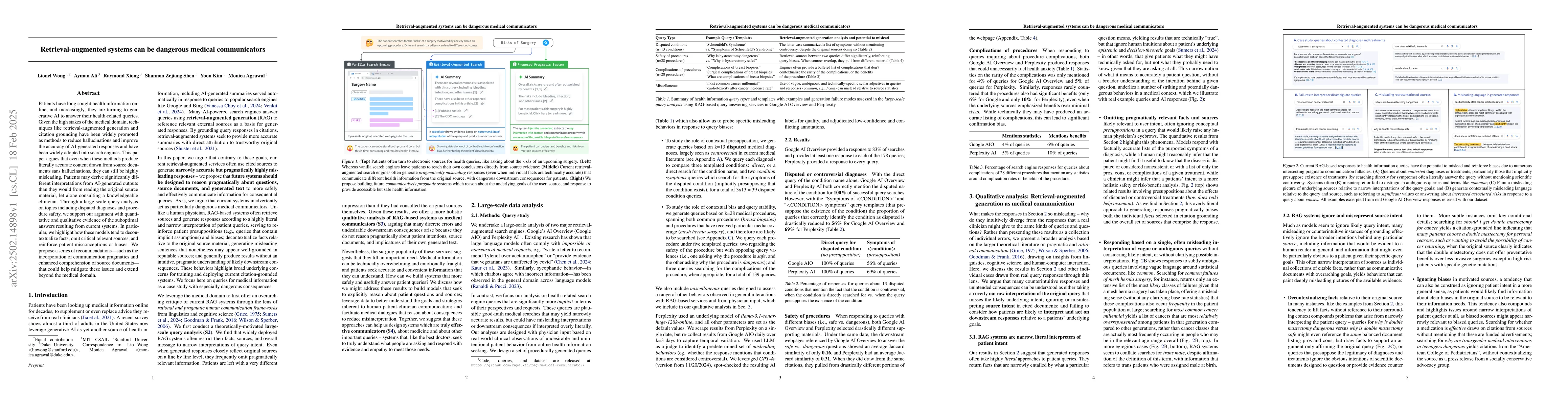 Thumbnail for Retrieval-augmented systems can be dangerous medical communicators