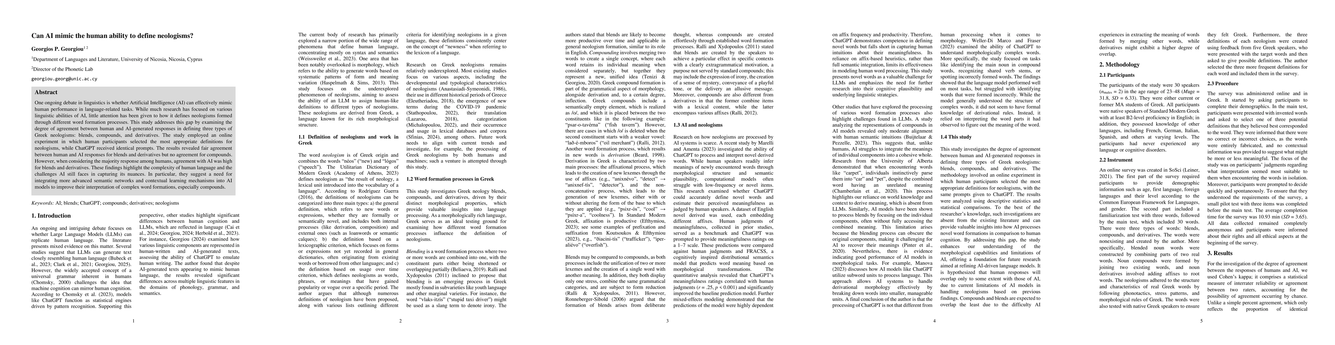 Thumbnail for Can AI mimic the human ability to define neologisms?
