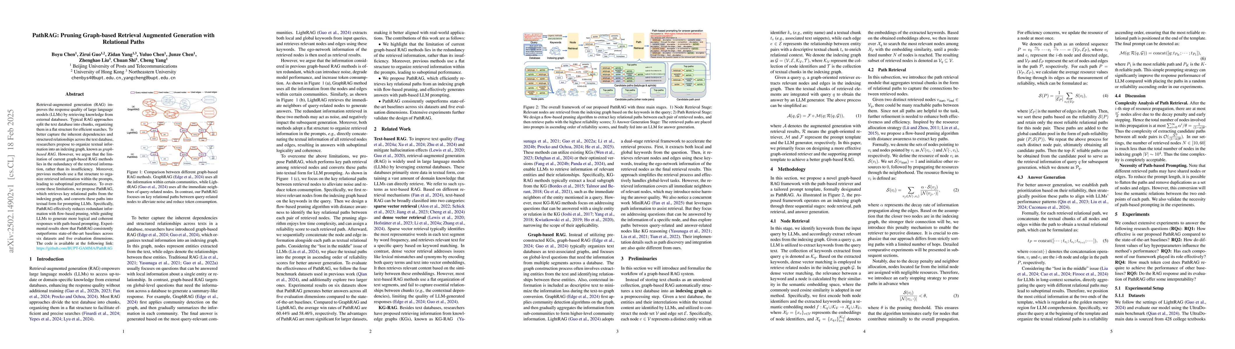 Thumbnail for PathRAG: Pruning Graph-based Retrieval Augmented Generation with
  Relational Paths