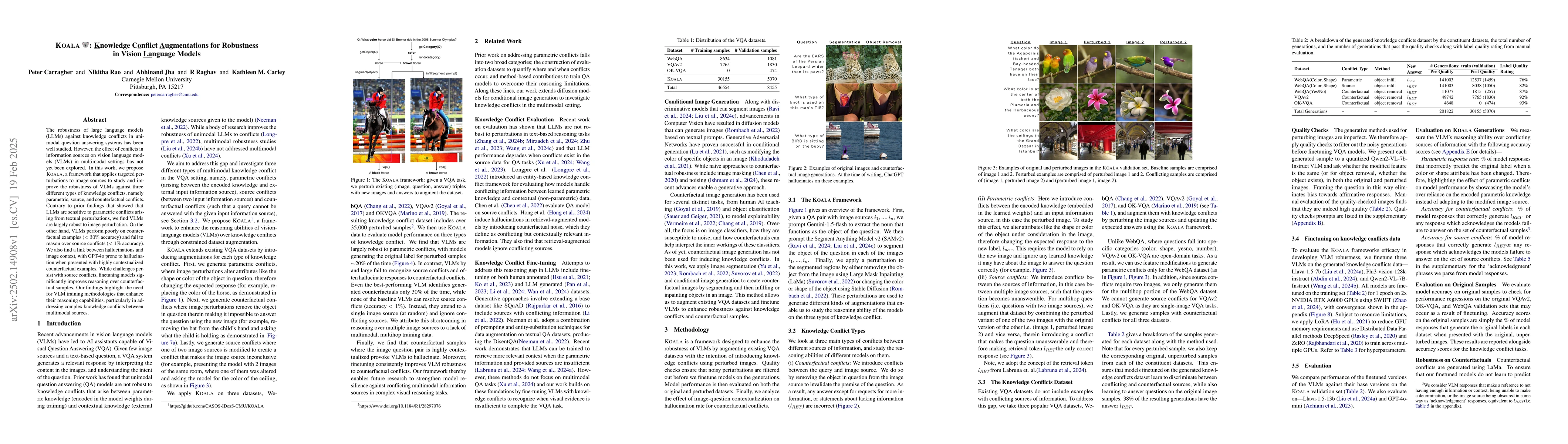 Thumbnail for KOALA: Knowledge Conflict Augmentations for Robustness in Vision
  Language Models
