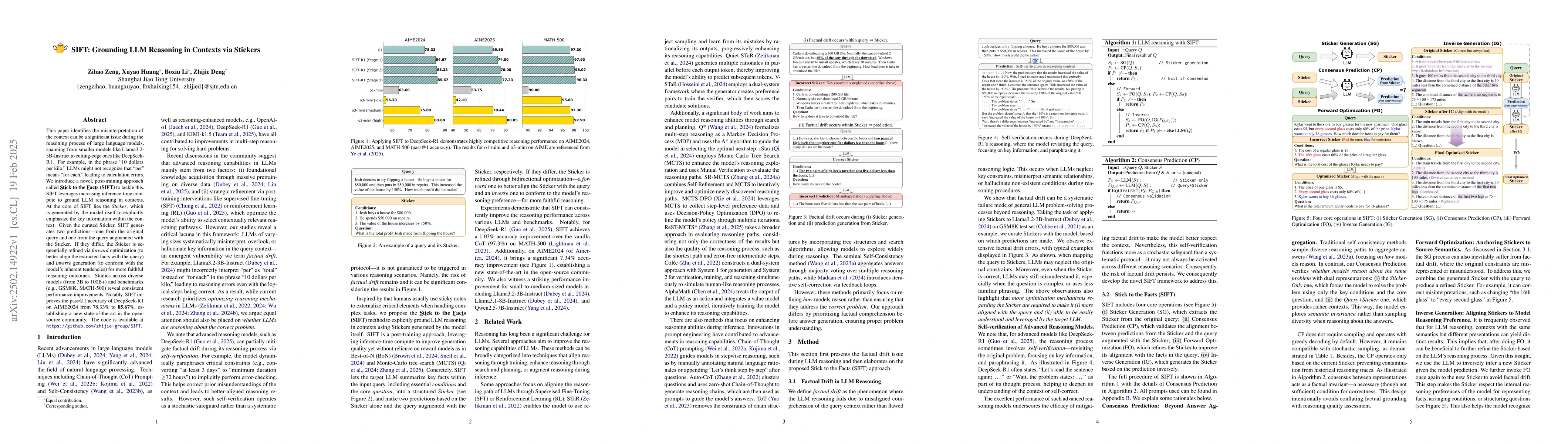 Thumbnail for SIFT: Grounding LLM Reasoning in Contexts via Stickers