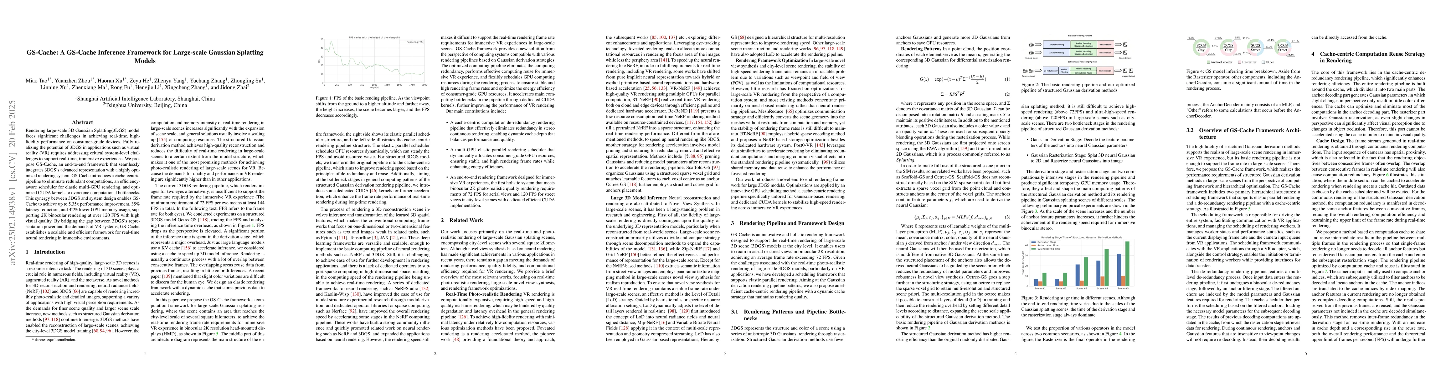 Thumbnail for GS-Cache: A GS-Cache Inference Framework for Large-scale Gaussian
  Splatting Models