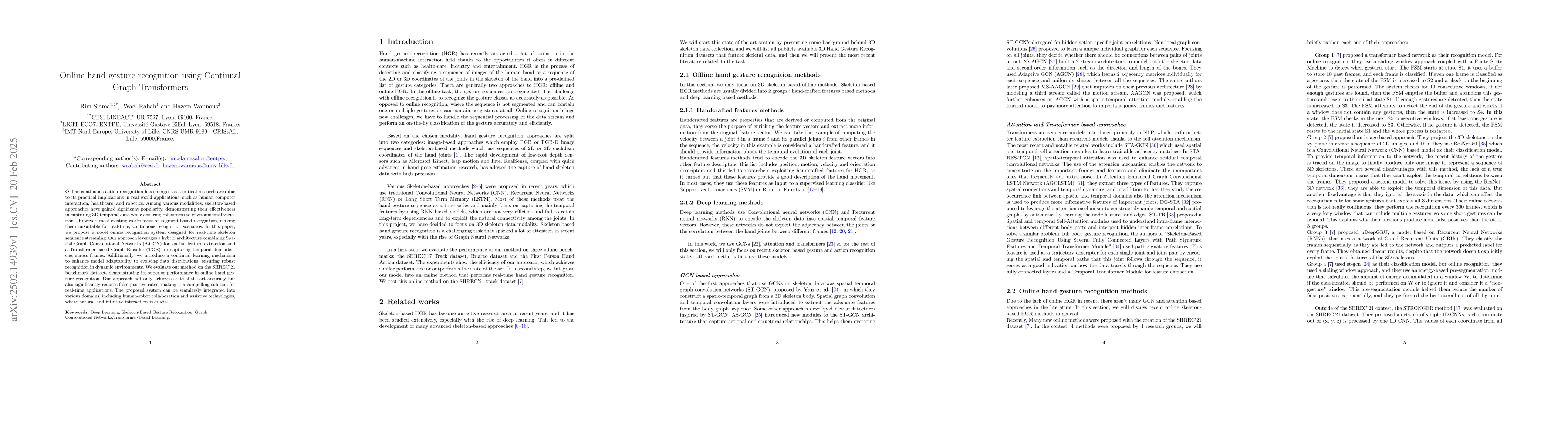 Thumbnail for Online hand gesture recognition using Continual Graph Transformers
