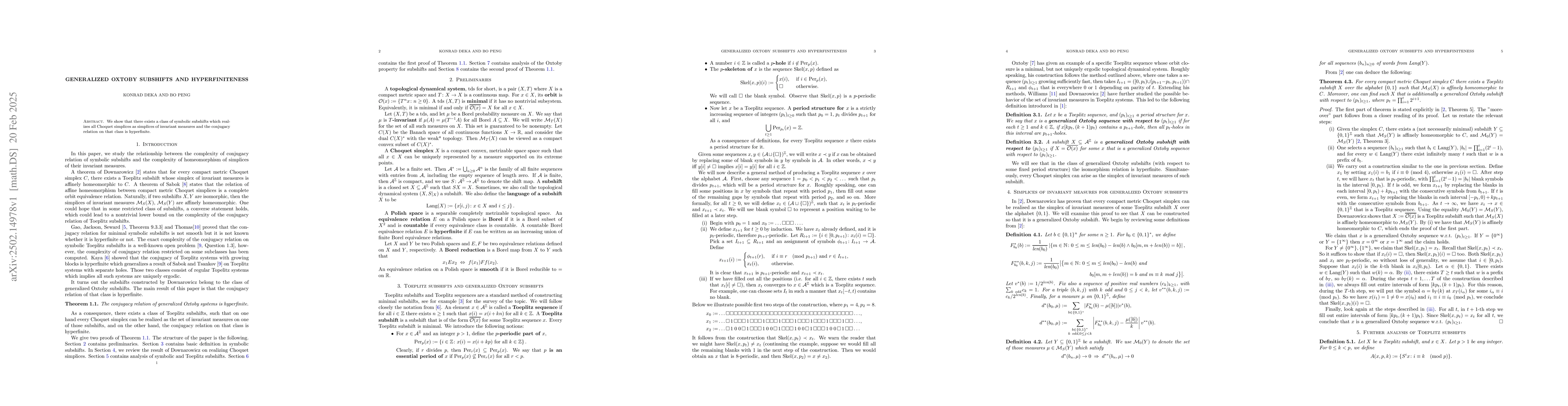 Thumbnail for Generalized Oxtoby subshifts and hyperfiniteness