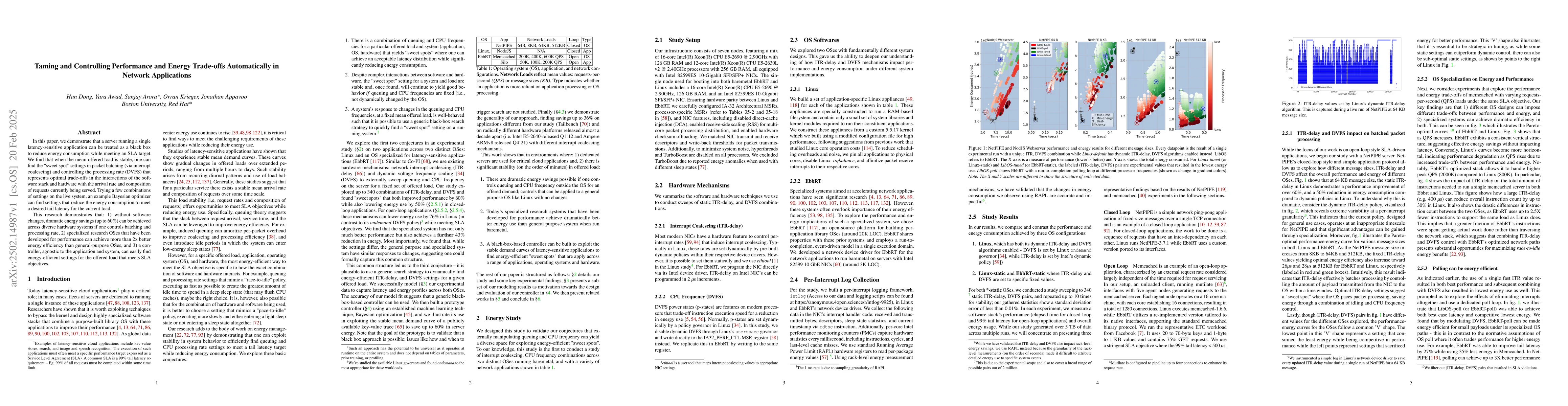 Thumbnail for Taming and Controlling Performance and Energy Trade-offs Automatically
  in Network Applications