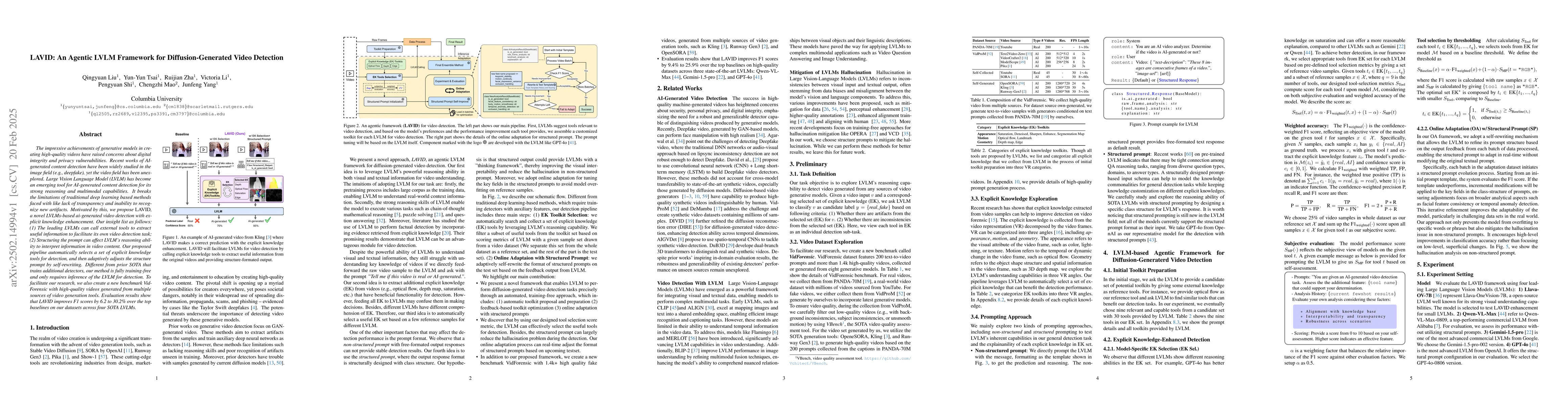 Thumbnail for LAVID: An Agentic LVLM Framework for Diffusion-Generated Video Detection