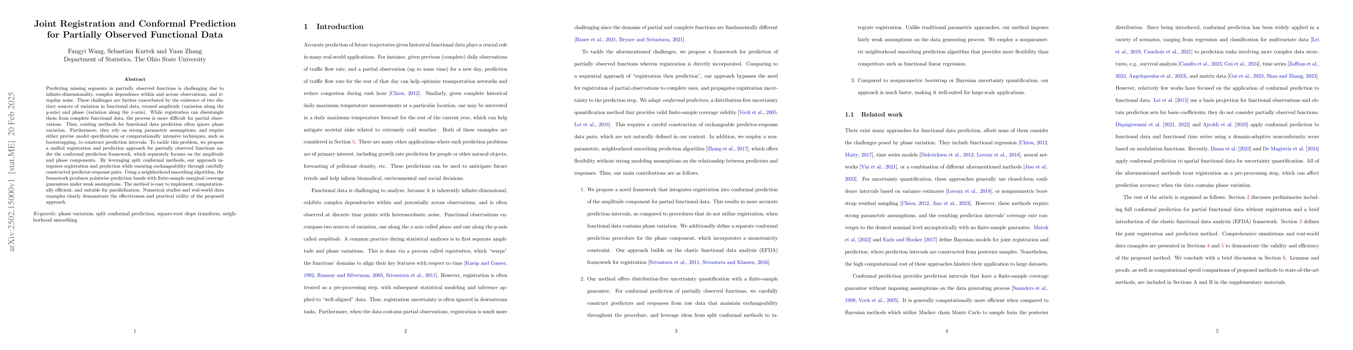 Thumbnail for Joint Registration and Conformal Prediction for Partially Observed
  Functional Data