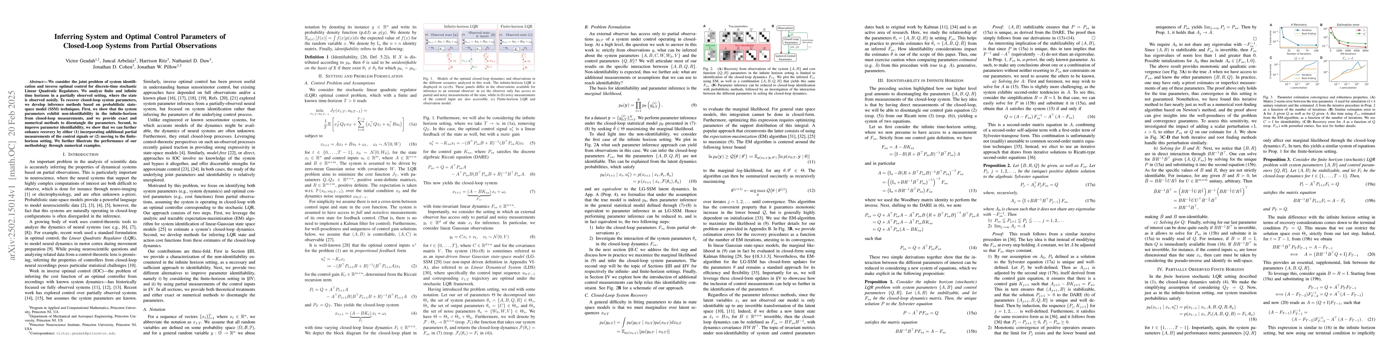 Thumbnail for Inferring System and Optimal Control Parameters of Closed-Loop Systems
  from Partial Observations