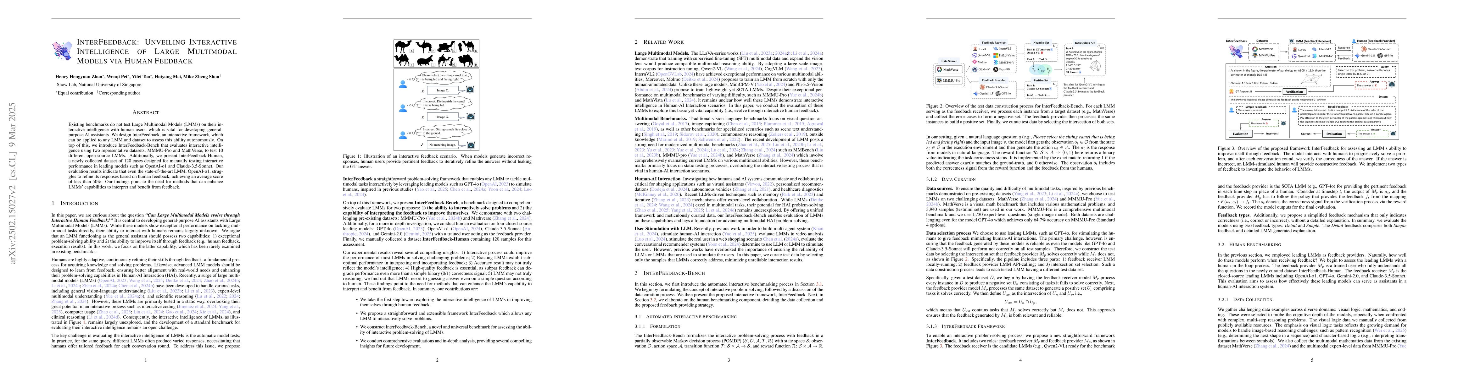 Thumbnail for InterFeedback: Unveiling Interactive Intelligence of Large Multimodal
  Models via Human Feedback