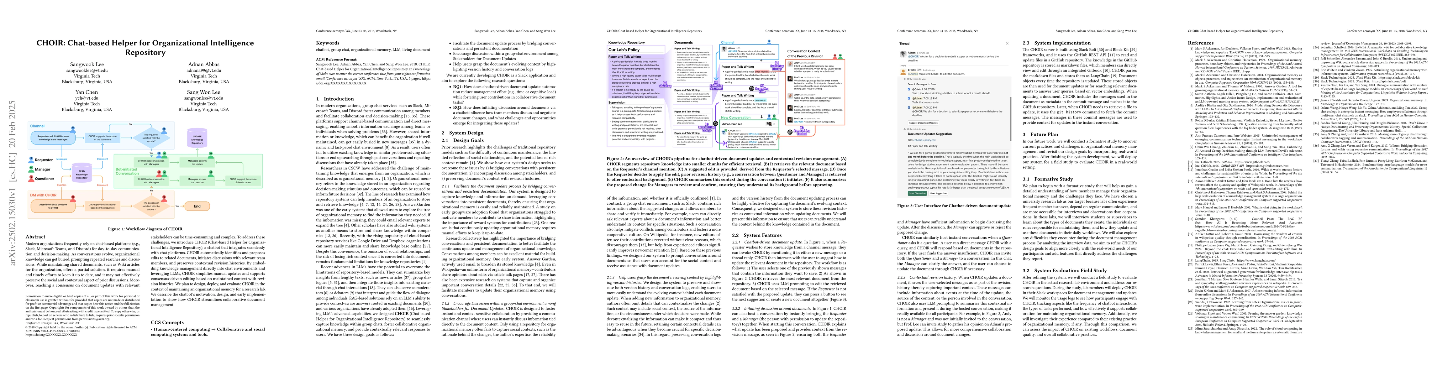 Thumbnail for CHOIR: Chat-based Helper for Organizational Intelligence Repository