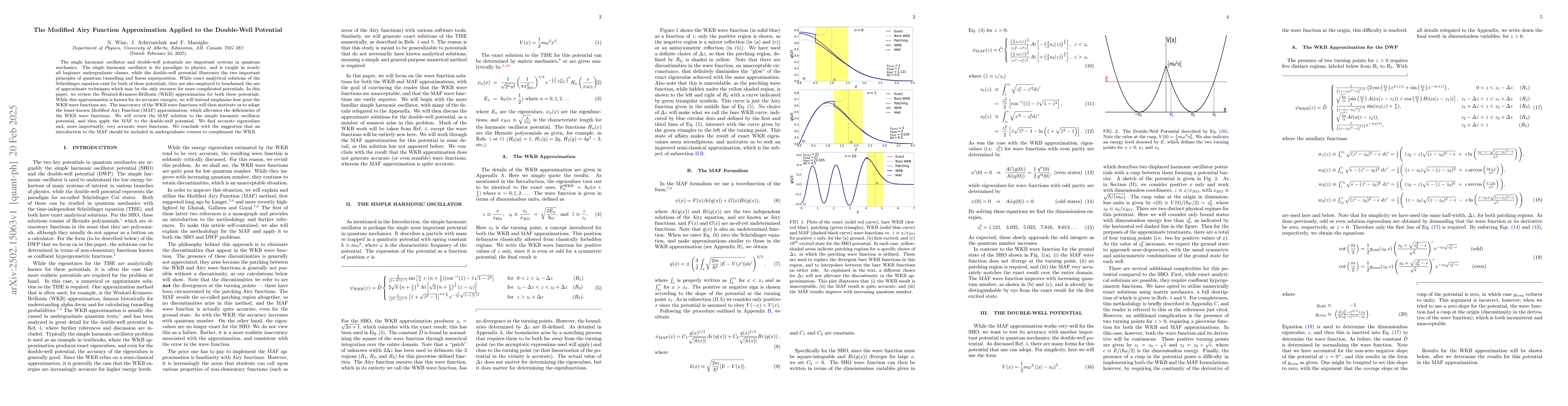Thumbnail for The Modified Airy Function Approximation Applied to the Double-Well
  Potential