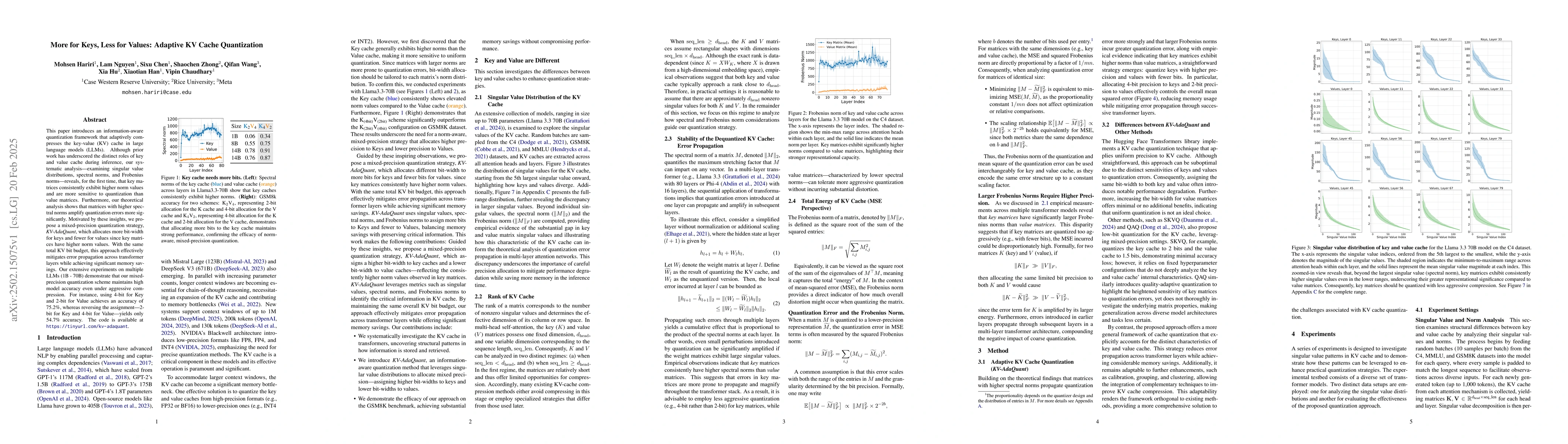 Thumbnail for More for Keys, Less for Values: Adaptive KV Cache Quantization
