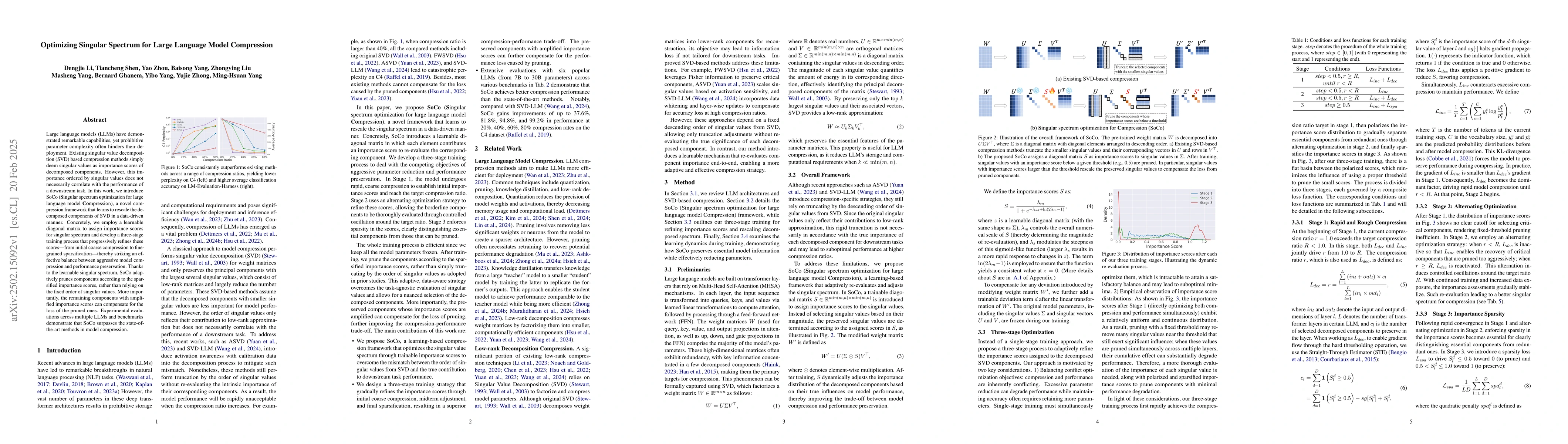 Thumbnail for Optimizing Singular Spectrum for Large Language Model Compression