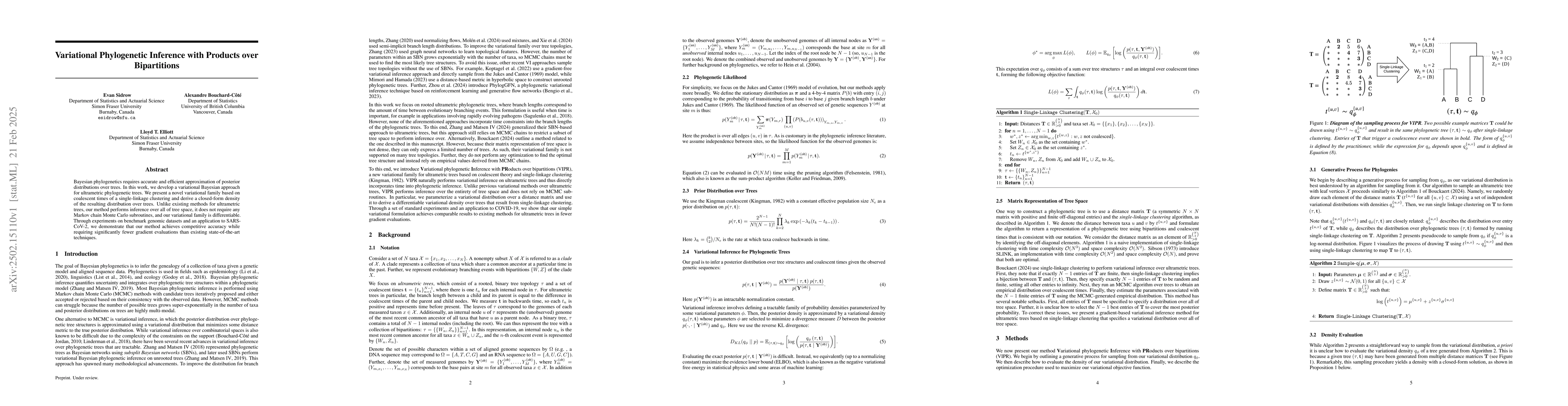 Thumbnail for Variational phylogenetic inference with products over bipartitions