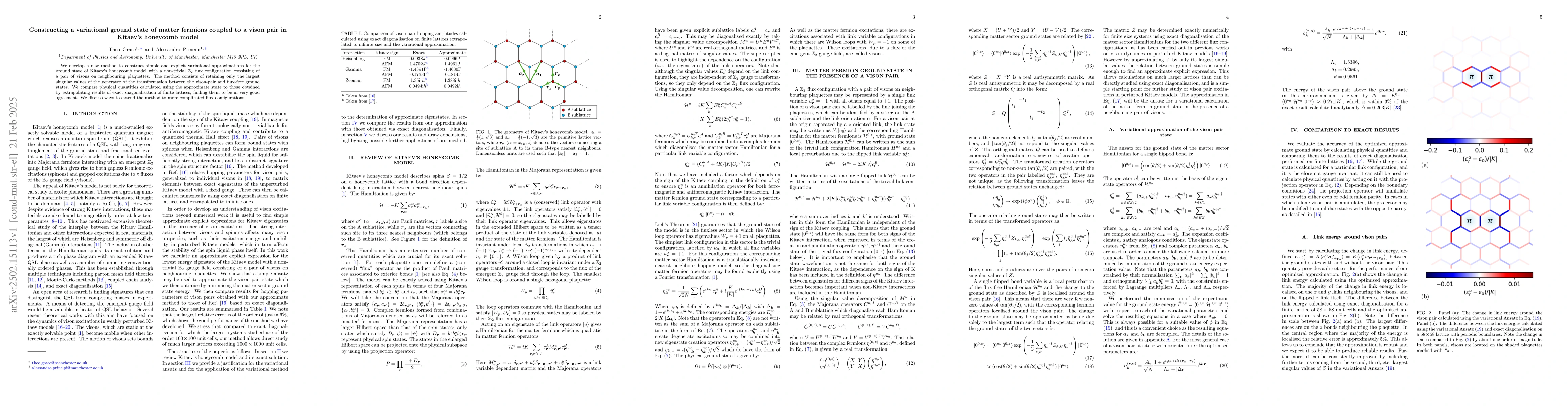 Thumbnail for Constructing a variational ground state of matter fermions coupled to a
  vison pair in Kitaev's honeycomb model