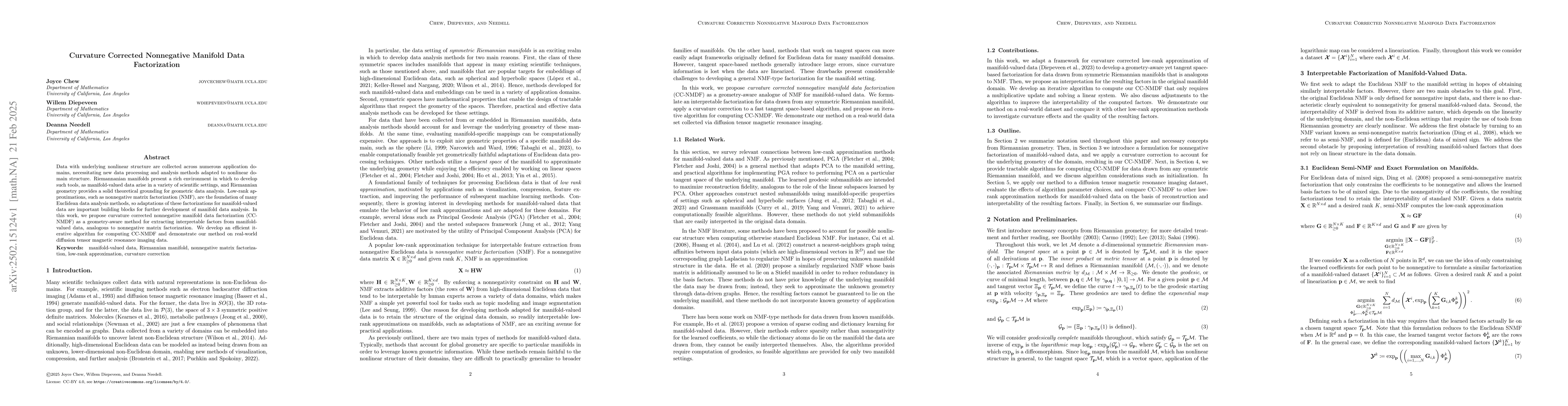Thumbnail for Curvature Corrected Nonnegative Manifold Data Factorization