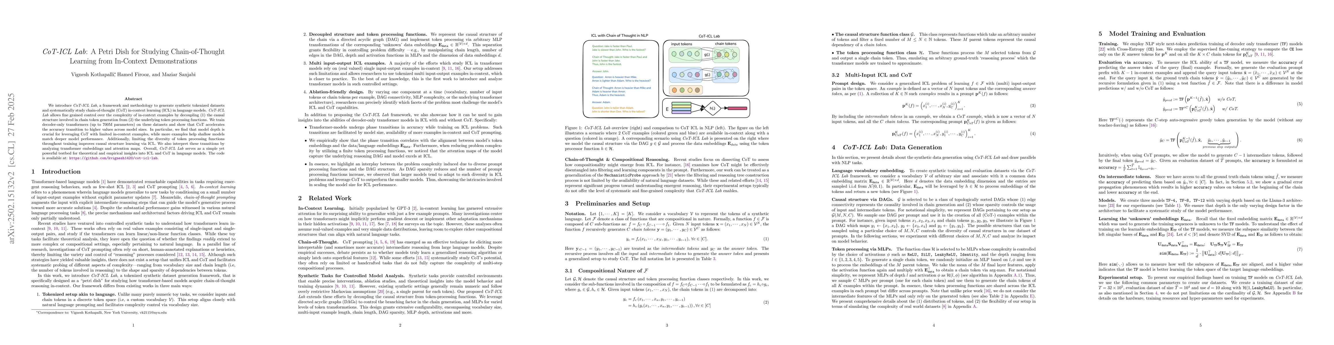 Thumbnail for CoT-ICL Lab: A Petri Dish for Studying Chain-of-Thought Learning from
  In-Context Demonstrations