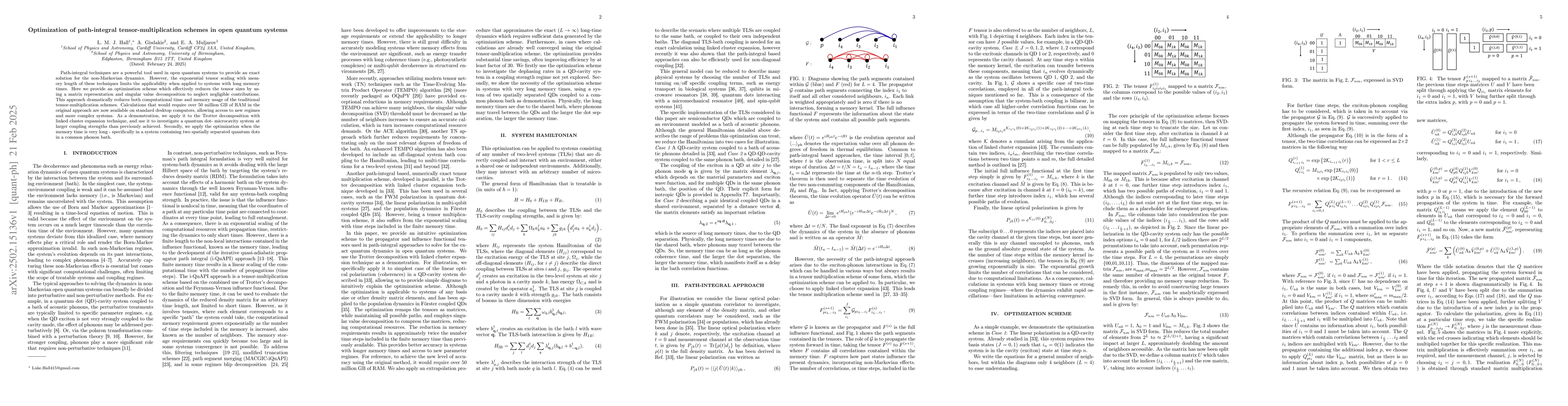 Thumbnail for Optimization of path-integral tensor-multiplication schemes in open
  quantum systems
