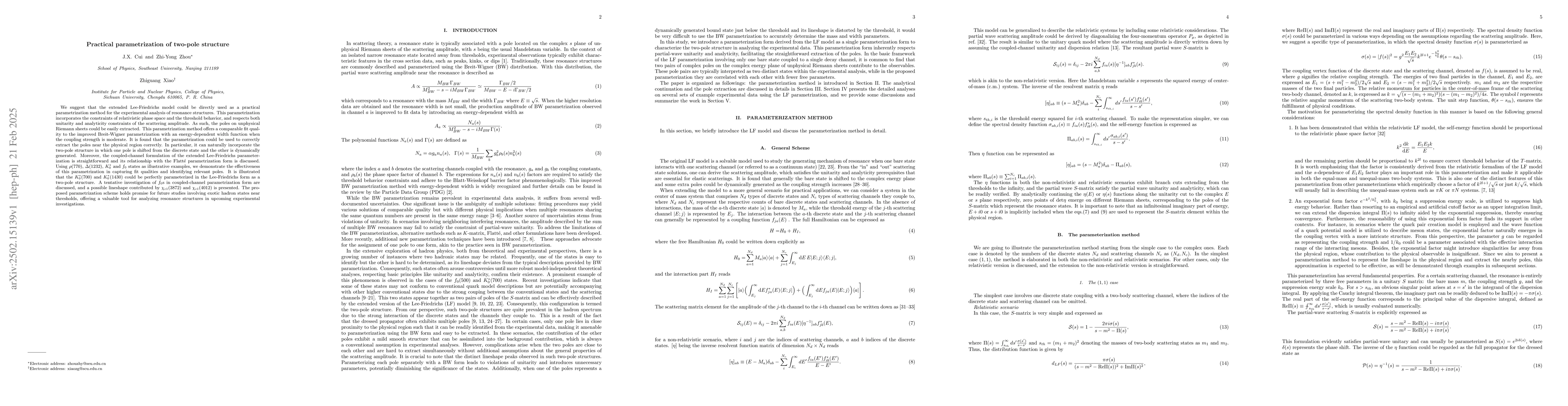 Thumbnail for Practical parametrization of two-pole structure