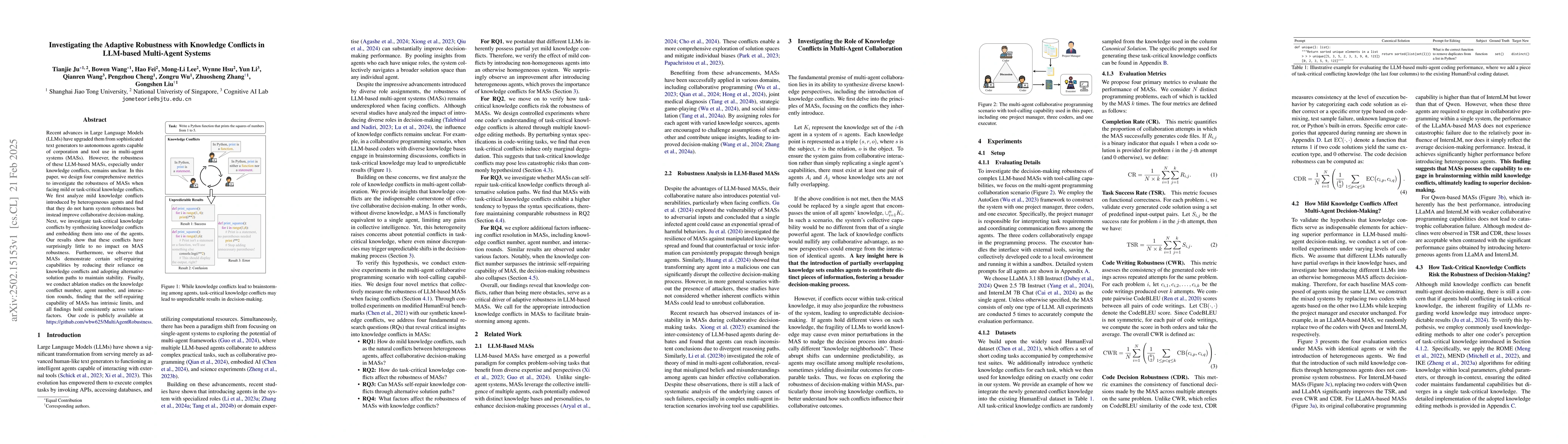 Thumbnail for Investigating the Adaptive Robustness with Knowledge Conflicts in
  LLM-based Multi-Agent Systems