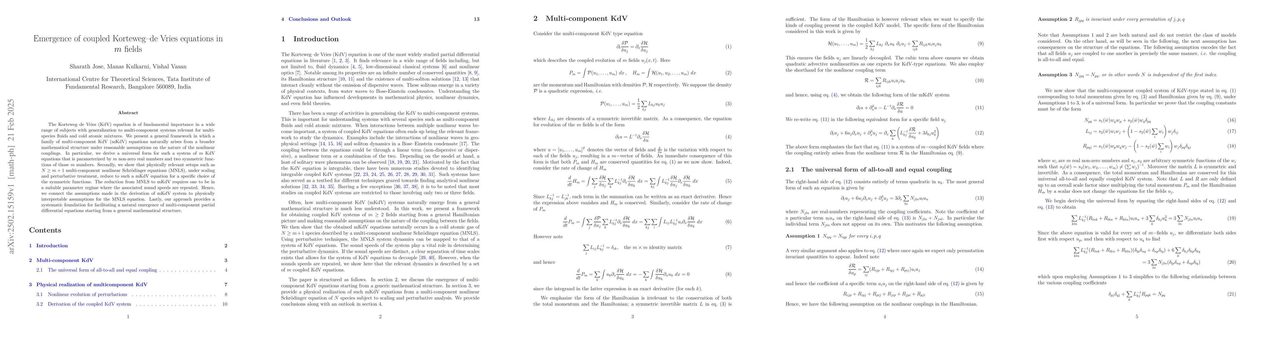 Thumbnail for Emergence of coupled Korteweg-de Vries equations in $m$ fields