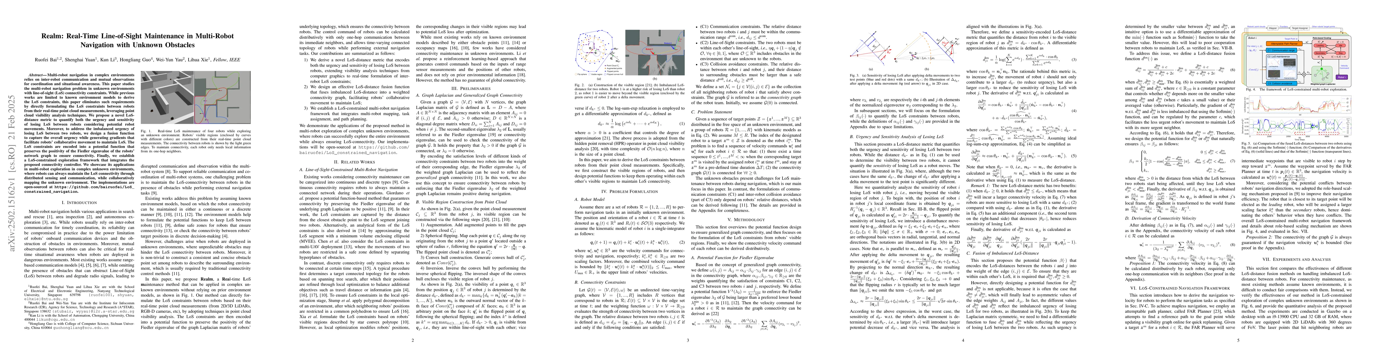 Thumbnail for Realm: Real-Time Line-of-Sight Maintenance in Multi-Robot Navigation
  with Unknown Obstacles