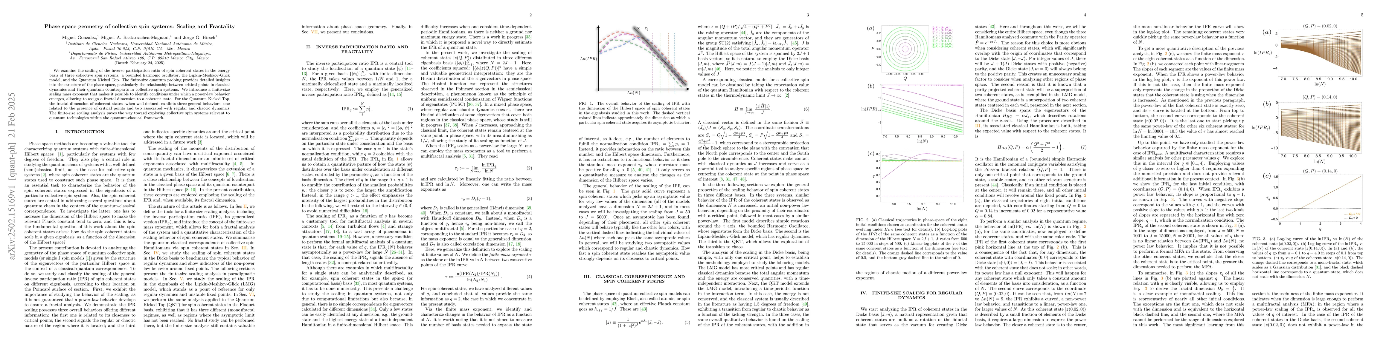 Thumbnail for Phase space geometry of collective spin systems: Scaling and Fractality