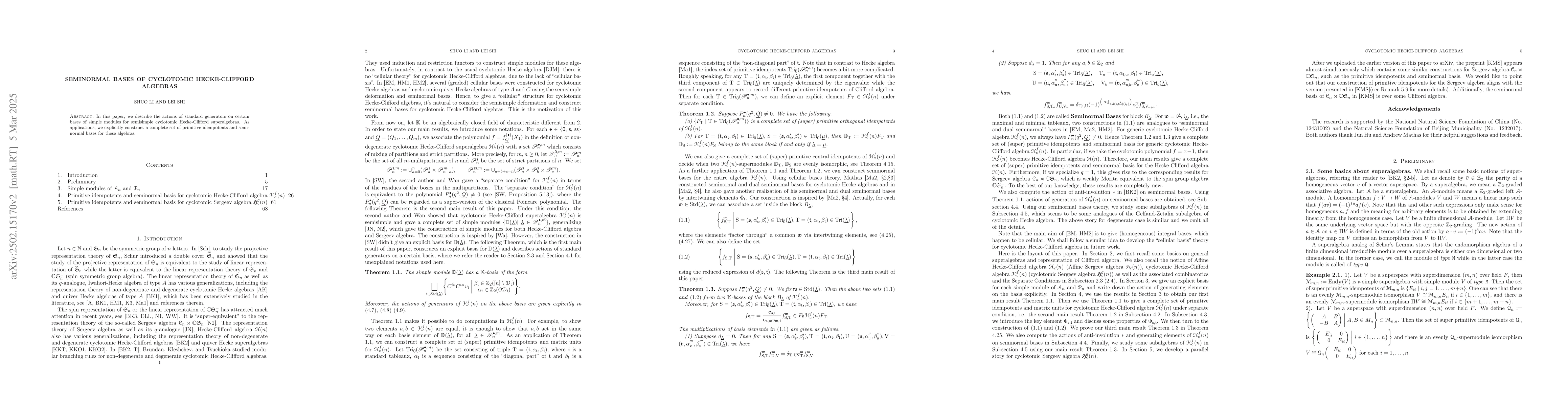 Thumbnail for Seminormal bases of cyclotomic Hecke-Clifford algebras