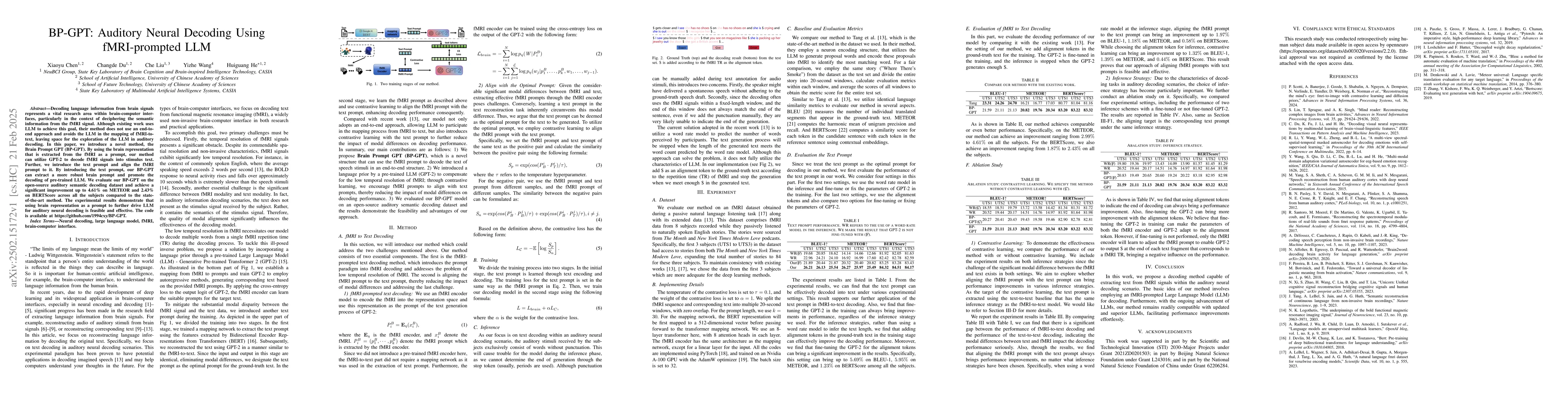 Thumbnail for BP-GPT: Auditory Neural Decoding Using fMRI-prompted LLM