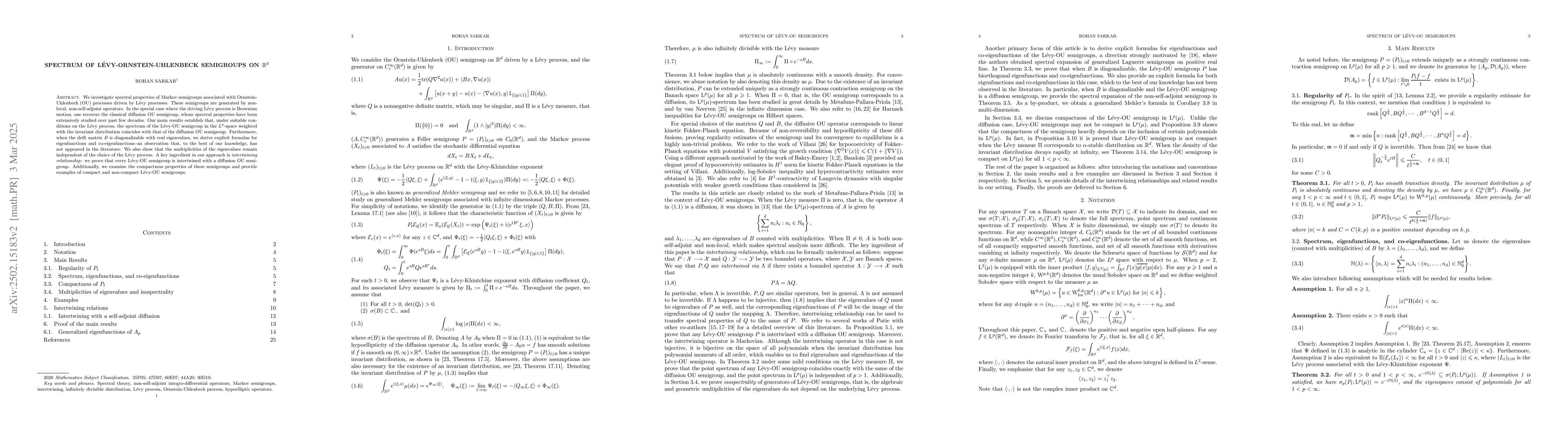 Thumbnail for Spectrum of Lévy-Ornstein-Uhlenbeck semigroups on $\mathbb{R}^d$