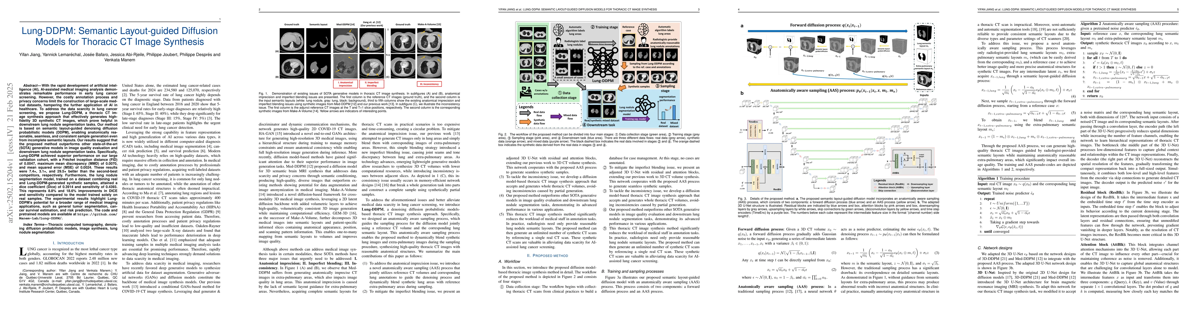 Thumbnail for Lung-DDPM: Semantic Layout-guided Diffusion Models for Thoracic CT Image
  Synthesis