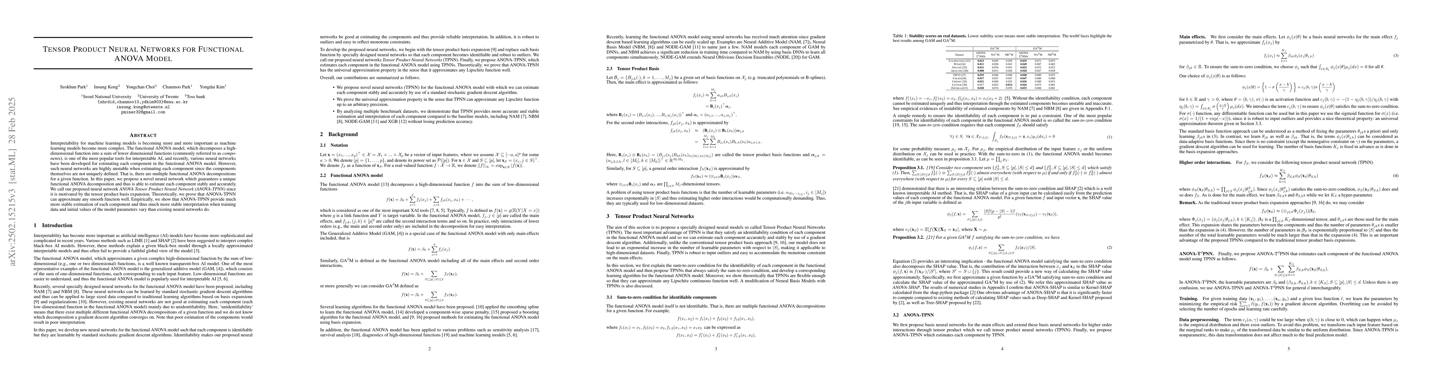 Thumbnail for Tensor Product Neural Networks for Functional ANOVA Model