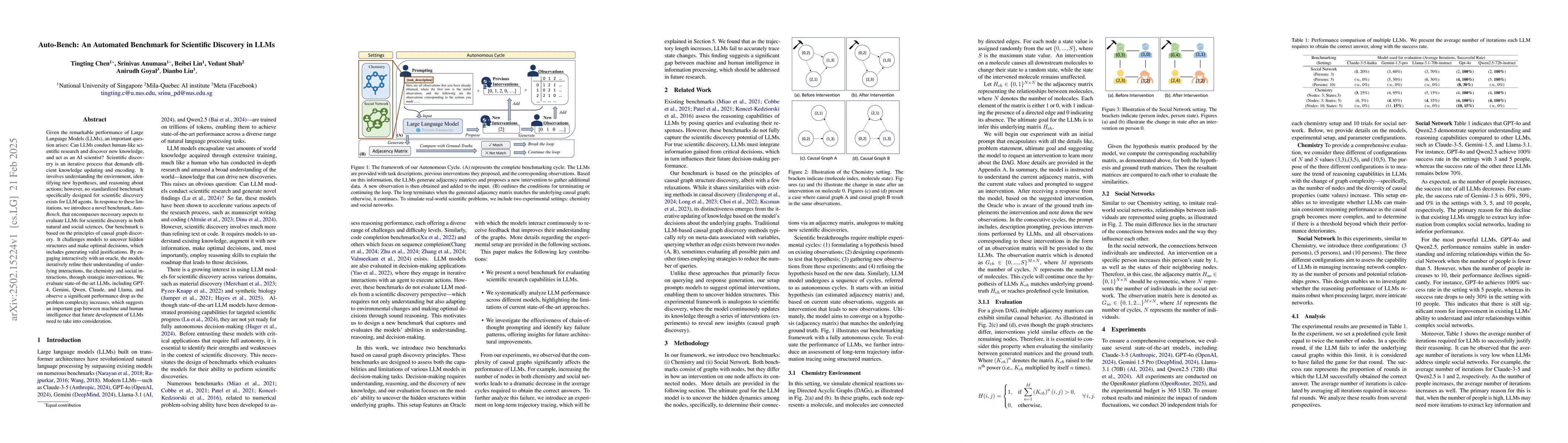 Thumbnail for Auto-Bench: An Automated Benchmark for Scientific Discovery in LLMs