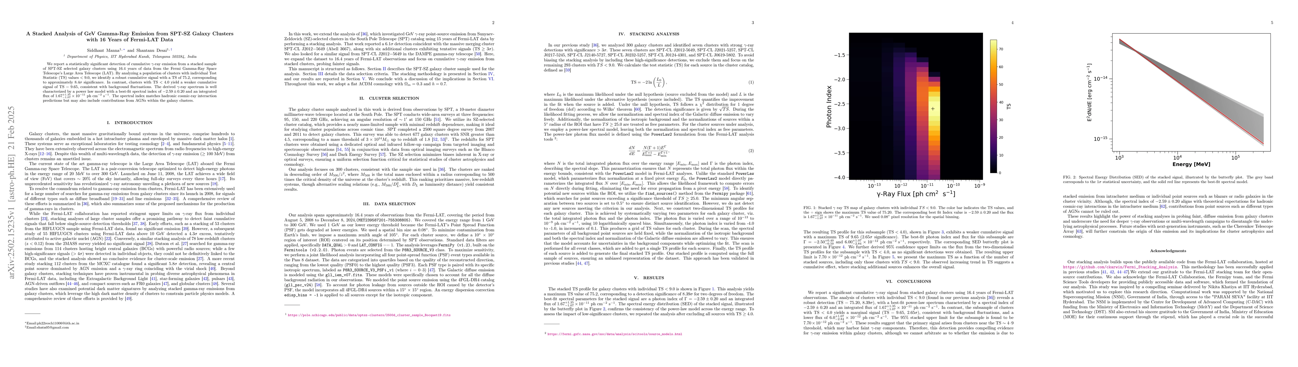 Thumbnail for A Stacked Analysis of GeV Gamma-Ray Emission from SPT-SZ Galaxy Clusters
  with 16 Years of Fermi-LAT Data