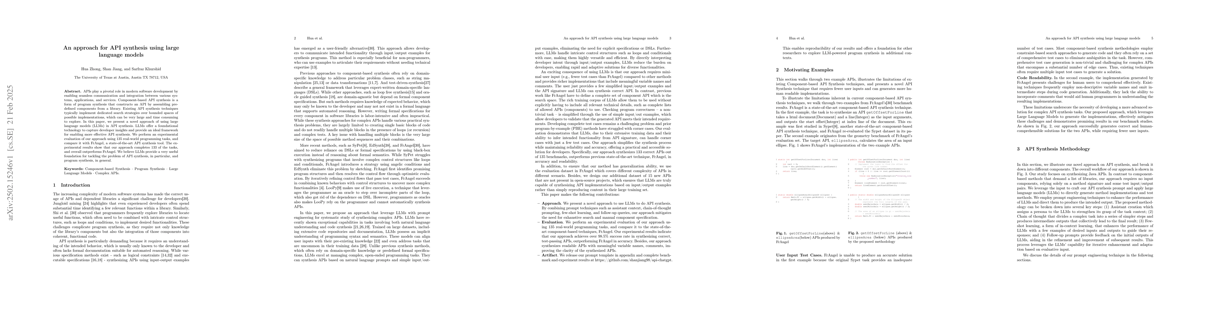 Thumbnail for An approach for API synthesis using large language models