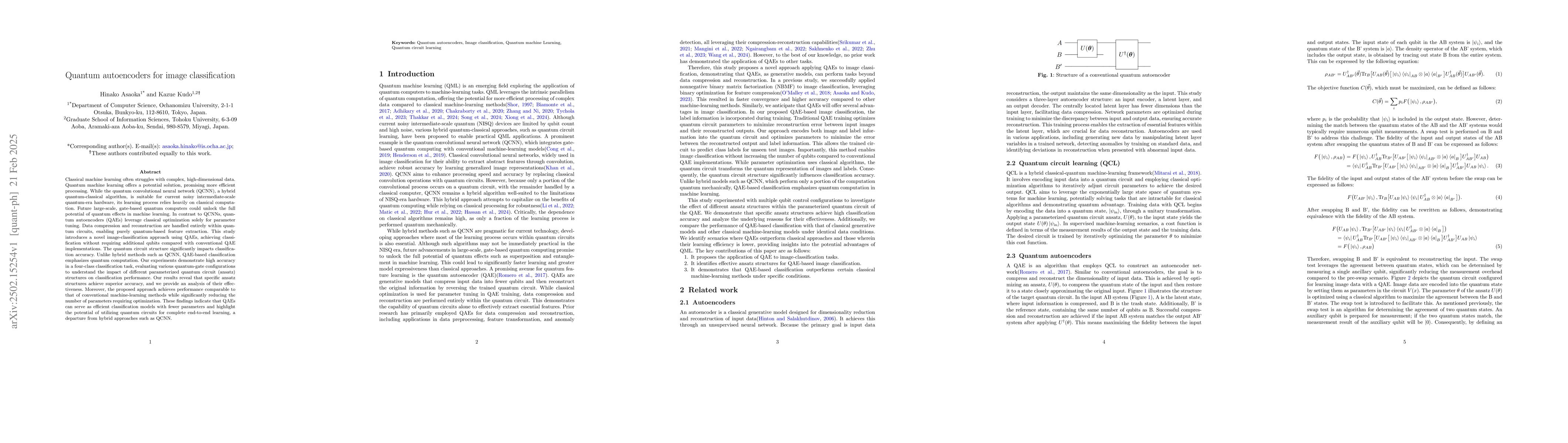 Thumbnail for Quantum autoencoders for image classification