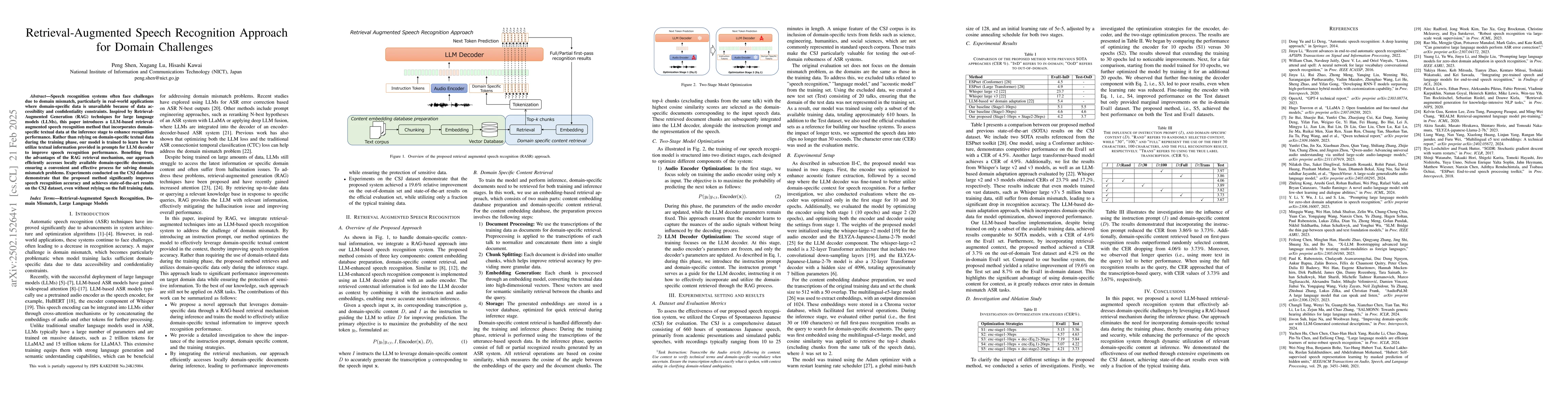 Thumbnail for Retrieval-Augmented Speech Recognition Approach for Domain Challenges