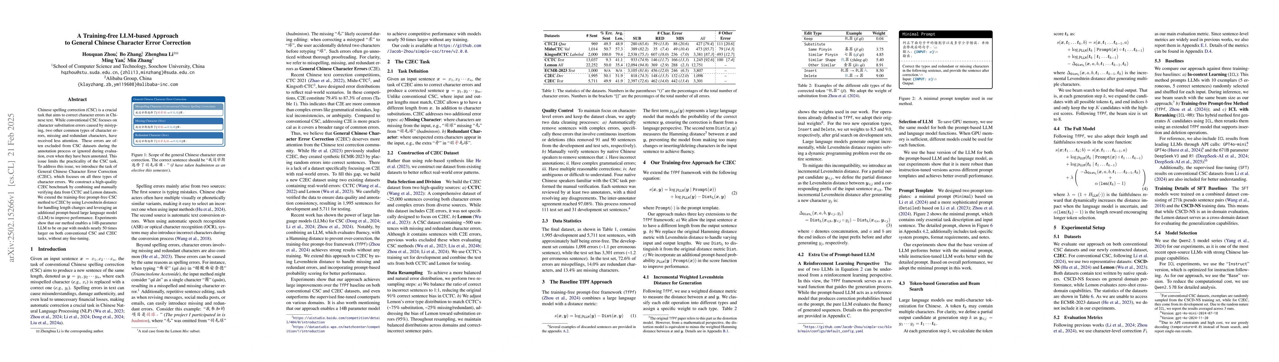 Thumbnail for A Training-free LLM-based Approach to General Chinese Character Error
  Correction