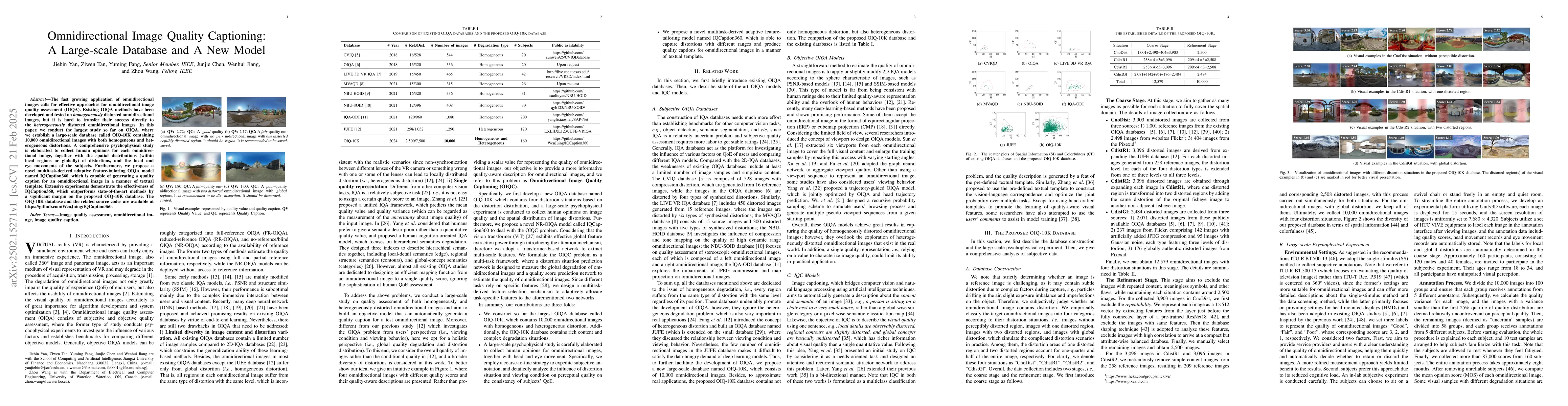 Thumbnail for Omnidirectional Image Quality Captioning: A Large-scale Database and A
  New Model