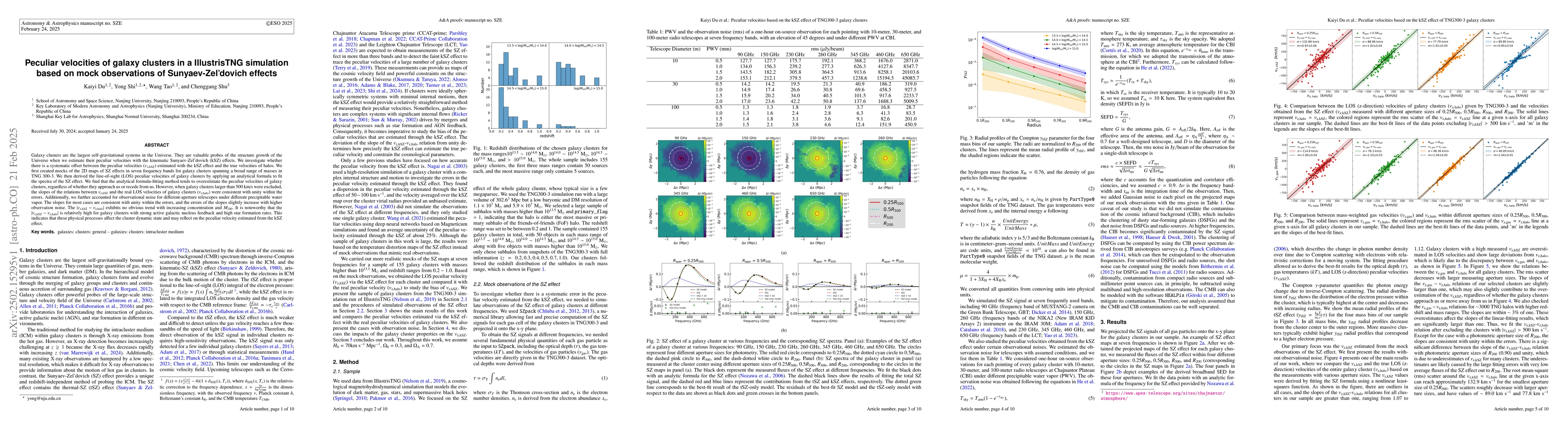 Thumbnail for Peculiar velocities of galaxy clusters in a IllustrisTNG simulation
  based on mock observations of Sunyaev-Zel'dovich effects