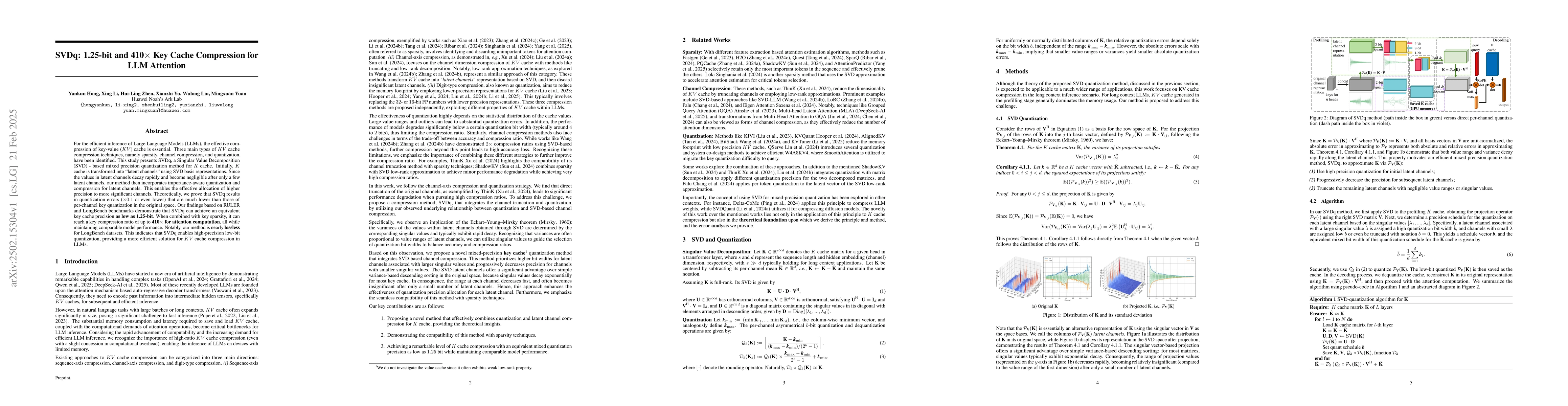 Thumbnail for SVDq: 1.25-bit and 410x Key Cache Compression for LLM Attention