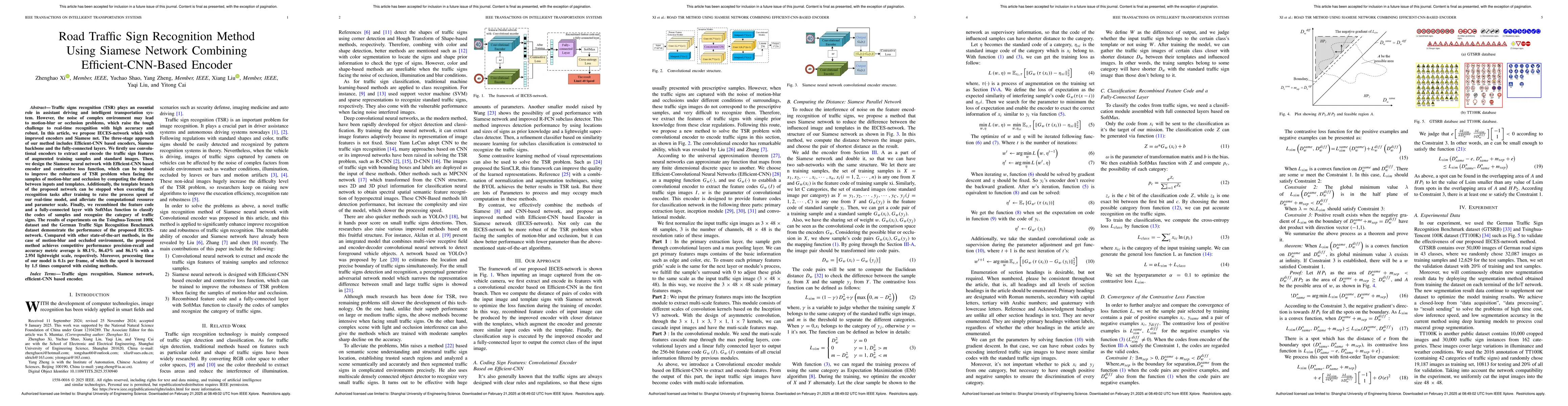 Thumbnail for Road Traffic Sign Recognition method using Siamese network Combining
  Efficient-CNN based Encoder