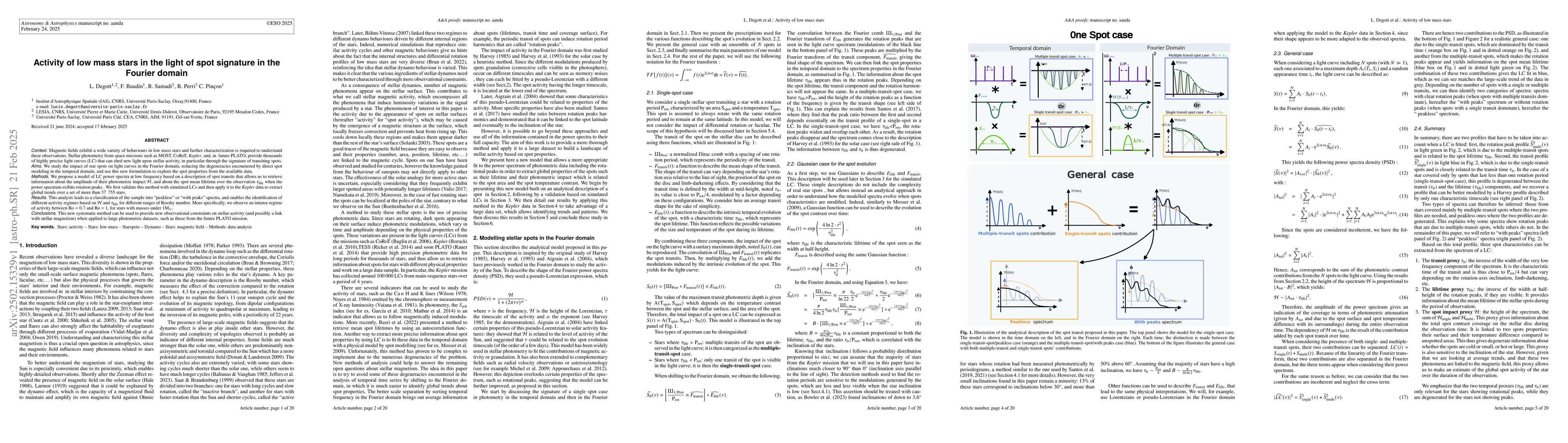Thumbnail for Activity of low mass stars in the light of spot signature in the Fourier
  domain