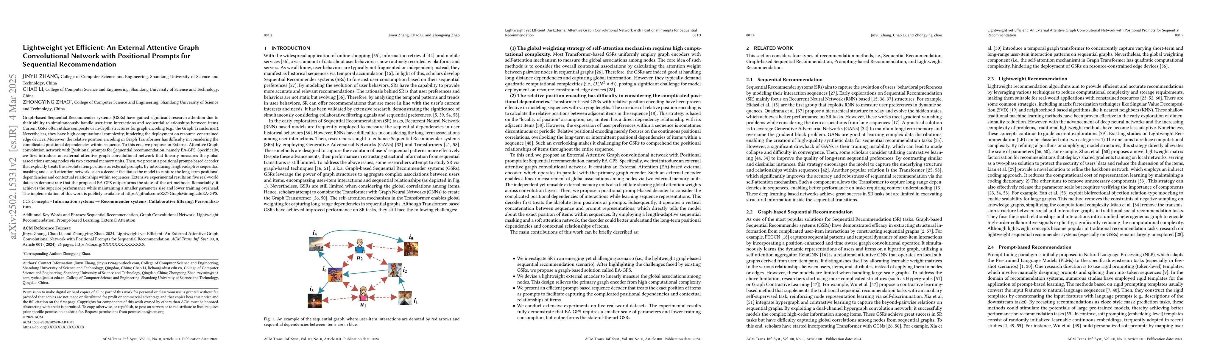 Thumbnail for Lightweight yet Efficient: An External Attentive Graph Convolutional
  Network with Positional Prompts for Sequential Recommendation